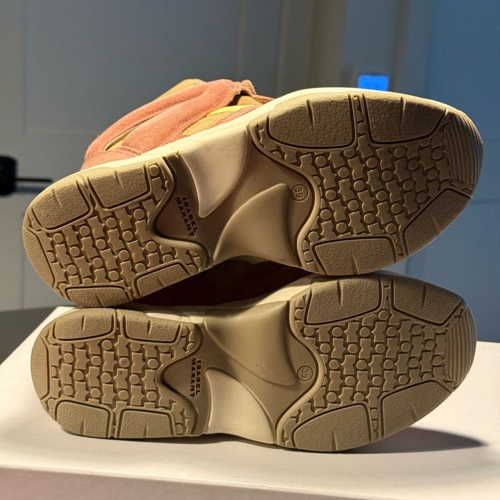 BNIB ISABEL MARANT Balskee Sneaker Wedge Light Beige & Pink SIZE EU 39 US 8/8.5 - Picture 6 of 7